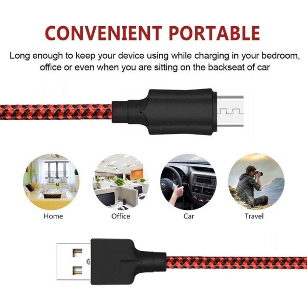 Micro USB Cable YOSOU Android Cable 1.8M 2Pack Nylon Braided USB Cable Fast USB Charger Charging Cables Compatible with Samsung S7/S6/S5/J7/J6/J5/J3/A10/A6, Tablet, Xbox, PS4 Controller and More - Image 5