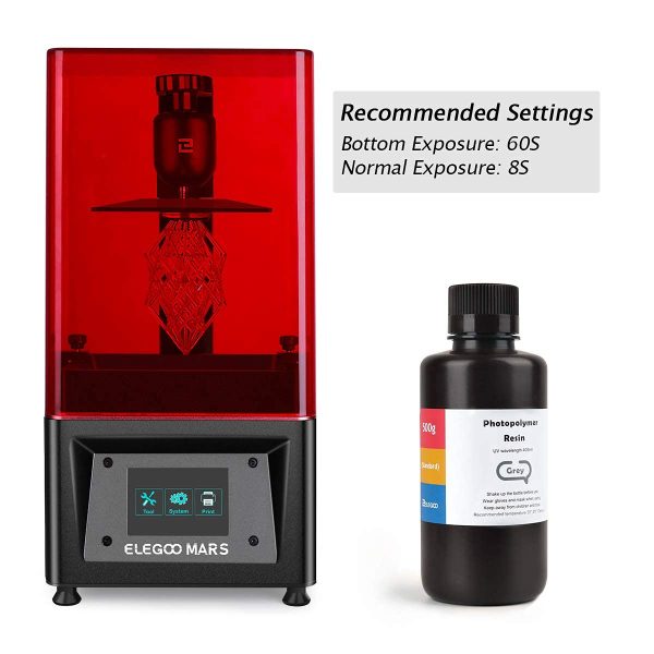 ELEGOO LCD UV 405nm ABS-Like 3D Printer Resin Rapid 3D Resin for LCD 3D Printer 500g Photopolymer Resin Grey - Image 4