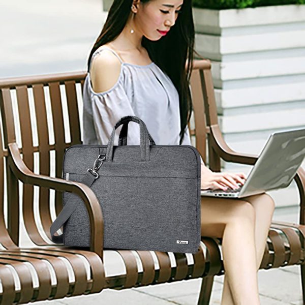 Laptop Bag 17 17.3 inch Waterproof Laptop Sleeve Case with Shoulder Straps & Handle, Slim Computer Cover Briefcase Compatible with MacBook/HP/Samsung/Acer/Asus/Dell Notebook, (Grey) - Image 7