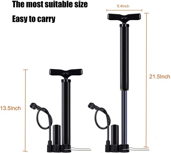 High Pressure Bike Floor Pump, Bicycle Pump, Bike Pump, 160PSI with Presta &Schrader Valves, Bike Air Pump with Ball Pump Needle, inflatable toys Nozzles for Bike Basketball