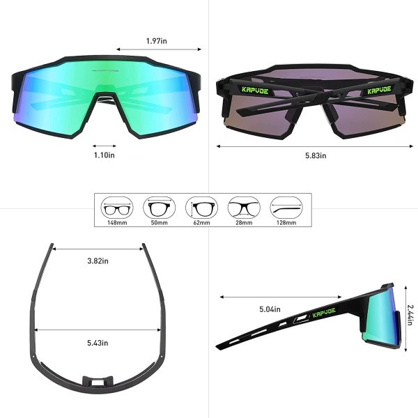 KAPVOE Polarized Cycling Glasses With 4 Interchangeable Lenses Tr90 Frame For Men Women Sports Sunglasses Mountain Bike Glasses MTB Bicycle Goggles Running - Image 5