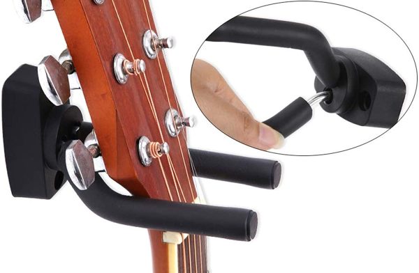 Guitar Wall Mount Hanger 4 Pack, Guitar Hanger Wall Hook Bracket Holder Stand Black Display with Screws - Easy To Install - Fits All Size Guitars, Bass, Mandolin, Banjo, Ukulele - Image 2