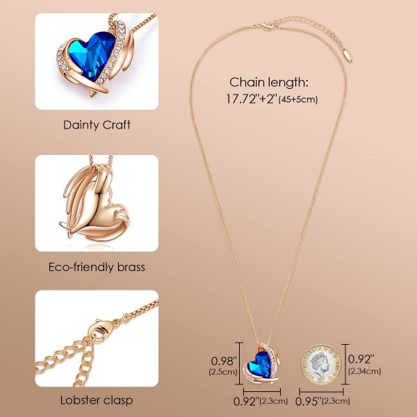 CDE Necklaces for Women Love Heart Crystal Pendant Rose/White Gold Necklace Jewellery Gifts for Mum Her Wife Girlfriend Anniversary Birthday Mothers Day Christmas Valentines - Image 4