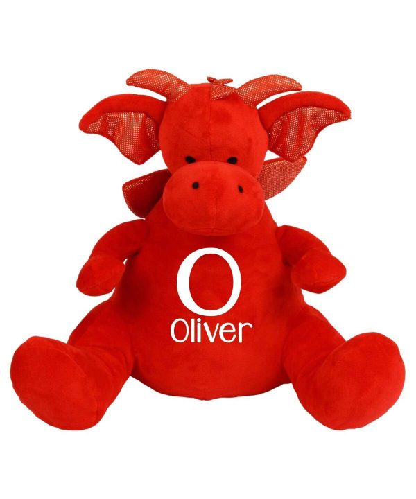 Personalised Name and Initial Welsh Dragon Soft Personalised Large Teddy Christmas Bear Birthday Gifts Baby Gifts Baby Keepsakes Children's Teddy bear Kids Gifts