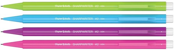 Paper Mate Non-Stop Mechanical Pencil | 0.7 mm | HB #2 | Assorted Neon Barrel Colours | 4 Count - Image 4