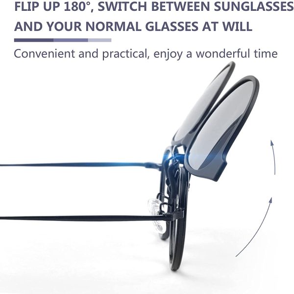 Polarized Clip-On Driving Sunglasses with Flip Up Function-Suitable for Driving Fishing Outdoor Sport