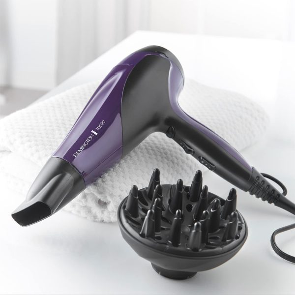 Remington D3190 Ionic Conditioning Hair Dryer for Frizz Free Styling with Diffuser and Concentrator Attachments, 2200 W - Image 6