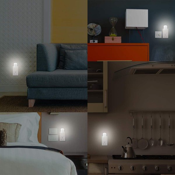 LOHAS LED Plug in Night Lights, Brightness Adjustable, Light Sensor, Children Room Light, Cool White 6000K, 1W, 5LM-80LM, Used in The Bedroom, Baby Room, Staircase, 2 Pack - Image 7