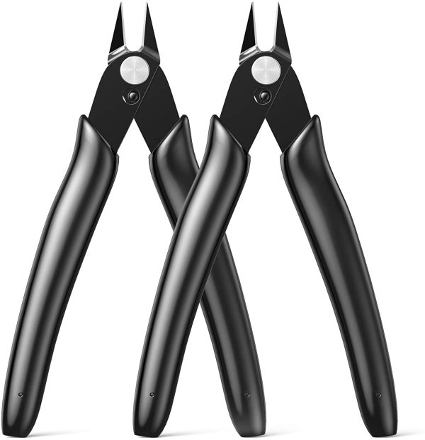 BOENFU Wire Cutters Electrical, Flush Cut, Cable Ties Cutters, Small Side Cutting Plier Diagonal Flush Cutter - Pack of 2 - Image 4