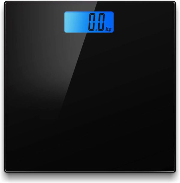 Digital Electronic Bathroom Scale Bath Scales 180KG Backlit Weight Management (Black) - Image 2