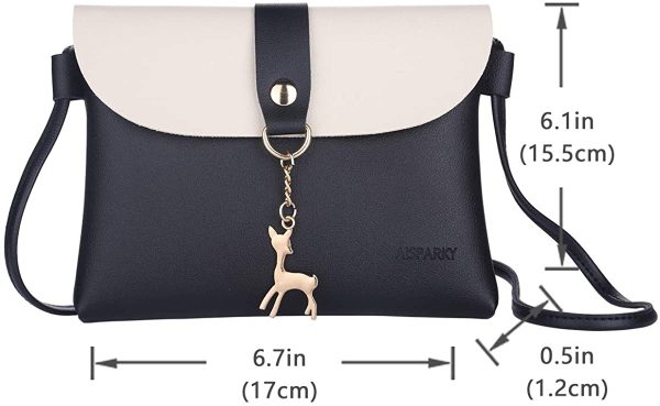 Small Crossbody Purse With Pendant,PU Leather Cross Body Shoulder Bag Phone Purse Handbags for Girls - Image 2