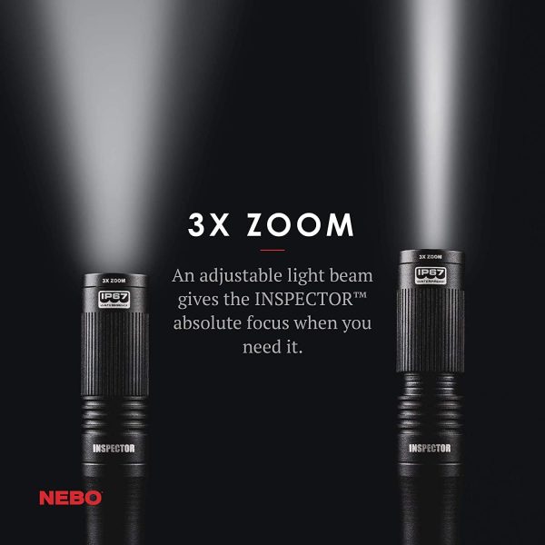 NEBO NE6737 Big Larry 2 Powerful Flashlight, Black & NB6713 Inspector Powerful Waterproof Pocket Light, Black - Image 5