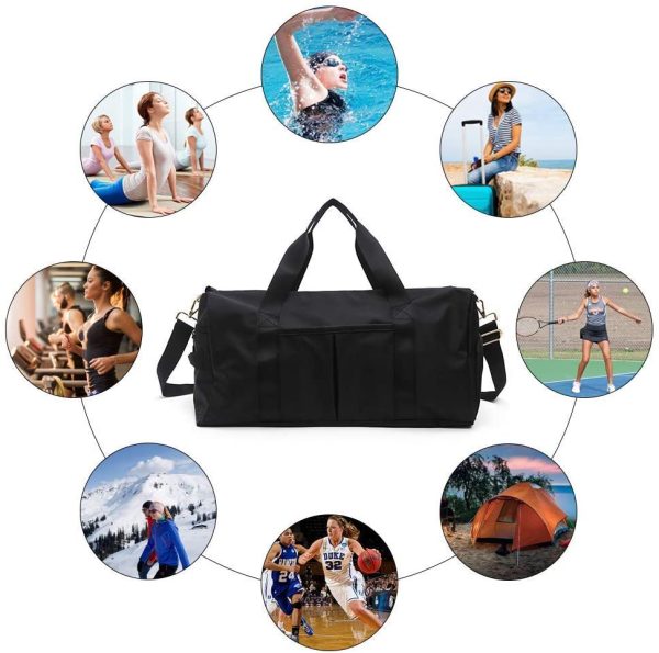 ICEIVY Dry Wet Separated Gym Bag, Sport Gym Duffle Holdall Bag Training Handbag Yoga bag Travel Overnight Weekend Shoulder Tote Bag with Shoes Compartment - Image 5