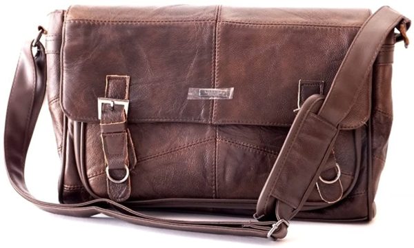 Lorenz MENS WOMANS LEATHER SATCHEL SHOULDER BAG LEATHER MESSENGER UNISEX BAG