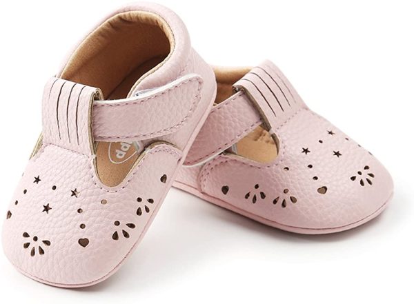 ESTAMICO Baby Girls Sneakers PU Leather Anti-Slip Summer Infant Prewalker Shoes - Image 2