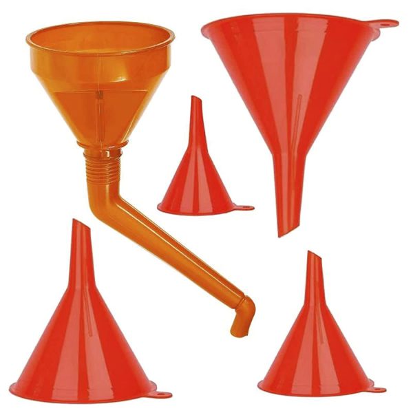 Funnel with Hose, Funnel Set, 5 Pieces, Filling Funnel with Hose and Strainer for Oil Change, Funnel Set for Car, Workshop and Household - Image 3