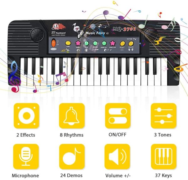 m zimoon Piano for Kids, Piano Keyboard Multifunction 37 Keys Electronic Keyboard with Microphone Musical Educational Toys for Boys Girls Beginners Age 3-8 Year Old - Image 5