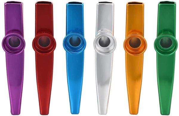 Hicollie 6PCS Metal Kazoo Musical Instruments Multipack Kazoo Sets Gift Instrumental Accompaniment 6 Different Colors for Kids Music Lover