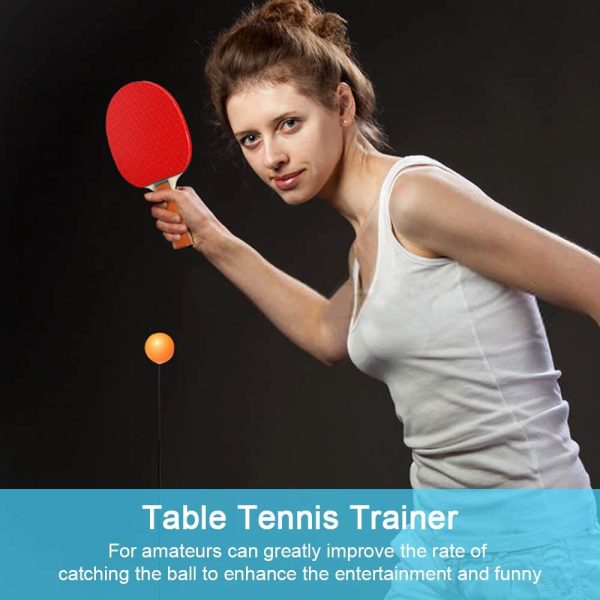 CestMall Table Tennis Trainer, Ping Pong Balls Paddles Set Height Adjustable with Flexible Rapid Rebound Device Table Tennis Trainer Elastic Shaft with 2 Racket & 6 Ball for Indoor Outdoor Play - Image 3