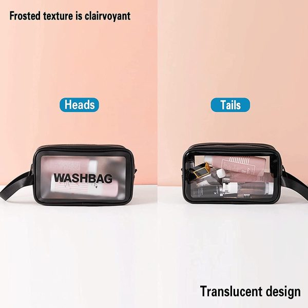 Clear Toiletries Bag, Waterproof Toiletry Travel Bag Clear PVC Travel Bag Wash Bag Makeup Bag Travel Business Vacation Bathroom for Men, Women and Kids (Medium) - Image 6