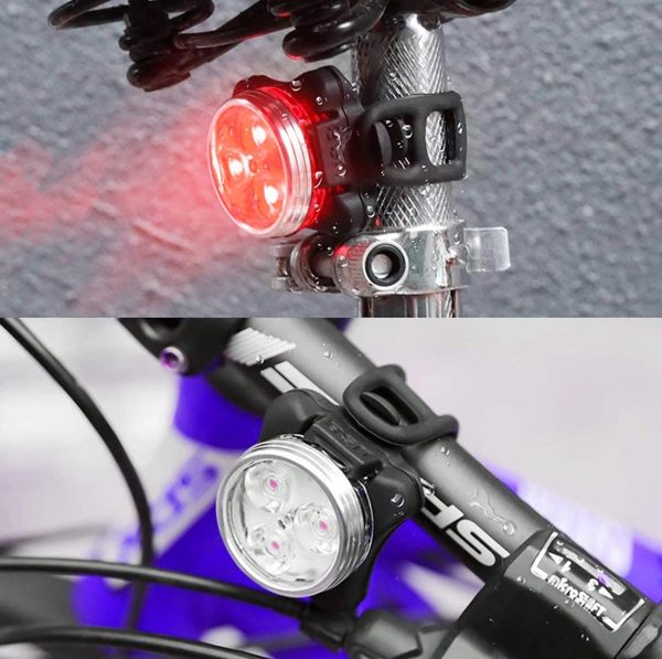 Bike Light Set | SEE & BE SEEN | Super-Bright! | 3x Bigger & Rechargeable Batteries | Water & Dirt Proof | Uncompromising Safety with 4 Extremely Useful Lighting Modes | Easy-To-Use Mounting System - Image 3