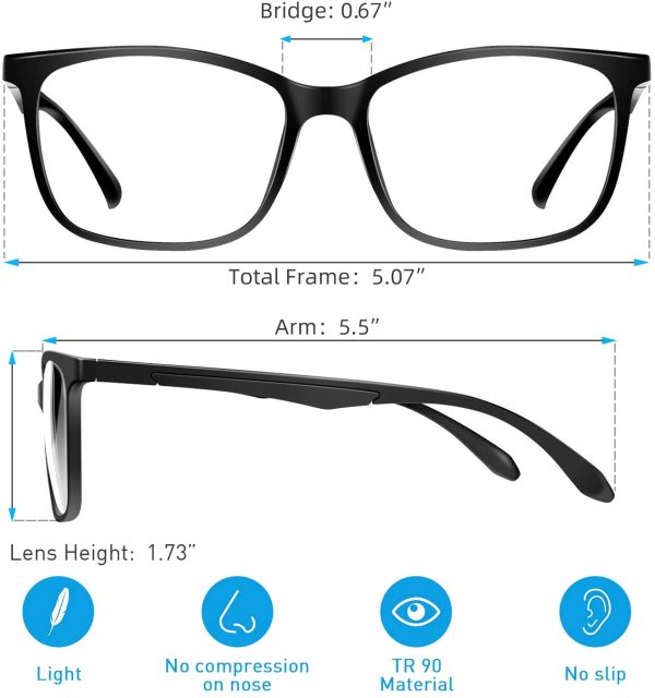 Blue Light Blocking Glasses women men Lightweight TR90 Eyeglasses Blue Light Glasses Computer Glasses for Women & Men - Image 3