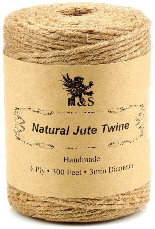 H&S Jute Twine String 600 Feet 6ply 3mm Thick Strong Natural Jute Rope Roll stronger than 3ply for Floristry Garden Gifts - Image 4