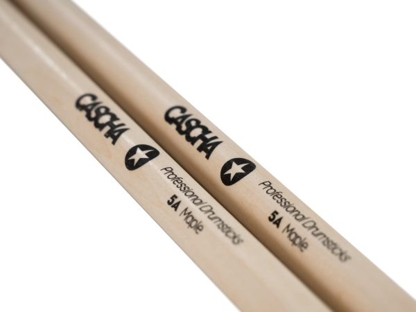 CASCHA professional drumsticks 5A robust maple sticks I drumsticks wood I professional drum accessories I drumsticks maple I drum sticks I drumsticks wooden head model 1 pair (2 pieces)