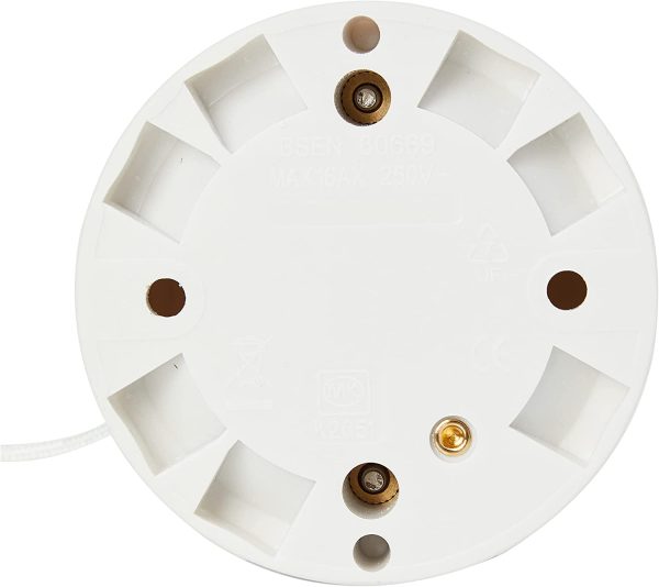 MK K3191RPWHI 6A 1 Way SP Ceiling Switch Acorn 1.5M, White - Image 5