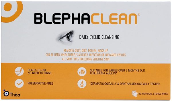 Blephaclean Sterile Daily Eyelid Wipes For Blepharitis | Cleaning Hygienic Moisturising Eyelid Wipes for Sensitive Skin, 20 wipes - Image 2