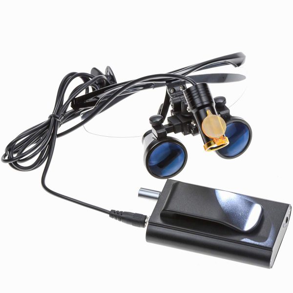 Mike Dental Black 2.5X420MM Surgical Binocular Loupes Magnifier +5W Portable LED Headlight Plug In Clip head light with Filter +Aluminum Box 008 - Image 6