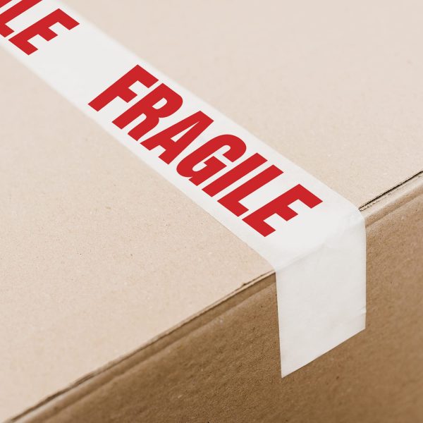 Fragile Tape Packing Tape 48MM x 92 Meter's (100 Yards) Fragile Tape for Parcels and Boxes, 1 Roll