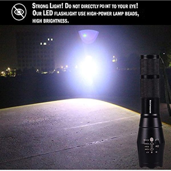 LED Torch,  Super Bright 2000 Lumens Zoomable XML T6 LED Flashlight Torches, 5 Modes, Waterproof Handheld Powerful Tactical Torch Light for Camping, Emergency, Outdoor, 2 Pack - Image 6