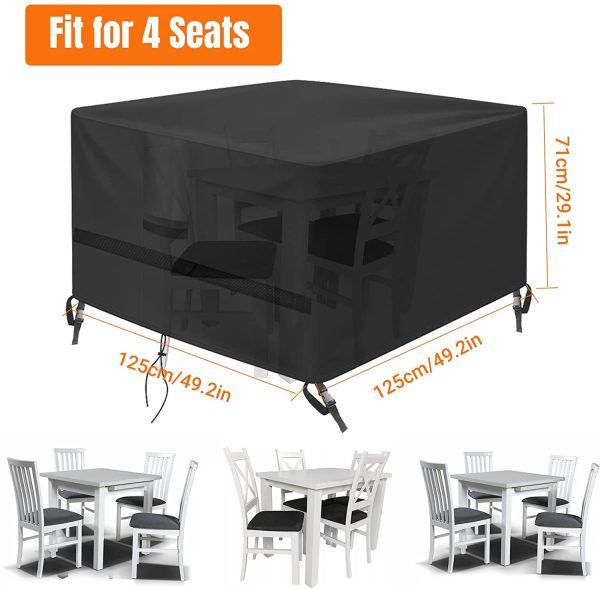 Patio Furniture Covers Waterproof - Outdoor 2 - 4 Seater Cube Rattan Garden Furniture Cover - 600D Heavy Duty Outside Sofa Protector for Bistro Bar