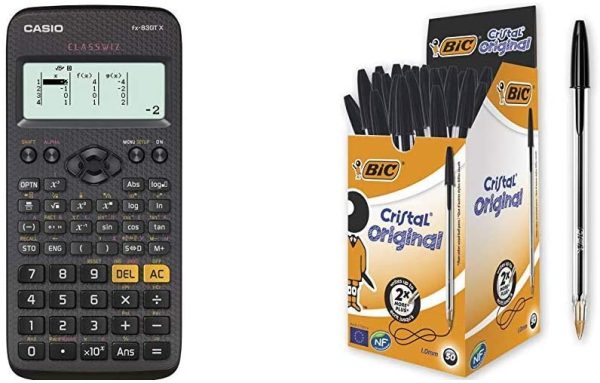 Casio fx-83GTX Scientific Calculator, Black &BIC Cristal Original Ballpoint Pens Medium Point (1.0 mm) ?C Black, Box of 50 - Image 2