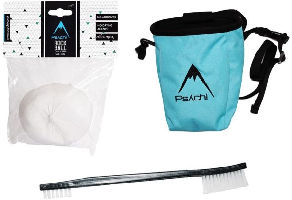 Psychi Bouldering Climb Climbing Starter Pack Bundle with Chalk Bag Chalk and Brush