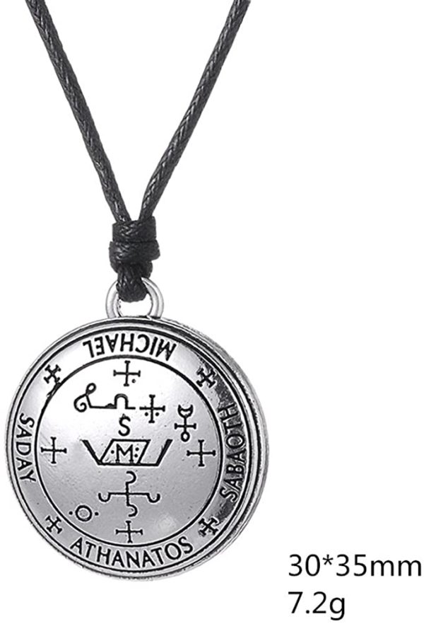 fishhook Key of Solomon The Sigil of The Archangel Michael Talisman Pendant Necklace - Image 5