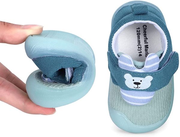 MASOCIO Baby Boys Girls First Walking Shoes Toddler Trainers Rubber Anti Slip Shoes