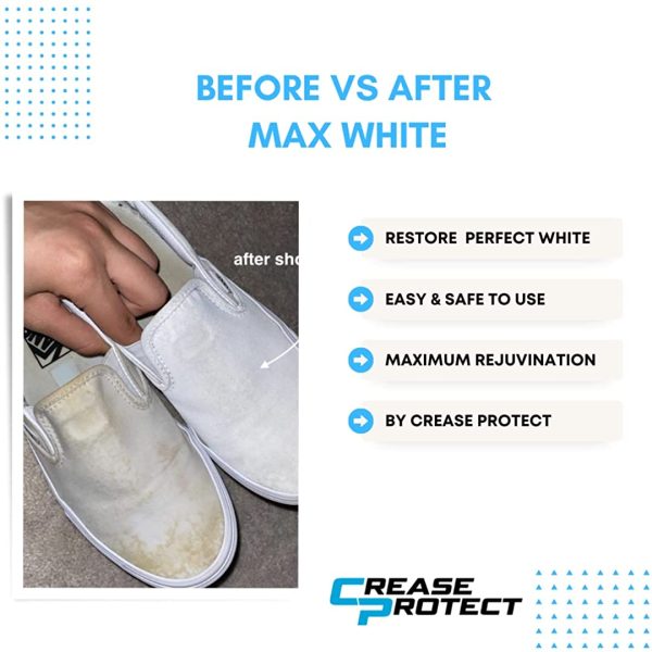 Max White - Premium Shoe Whitener - White Colour Restorer For sneakers, canvas & leather shoes - By Crease Protect - Image 3