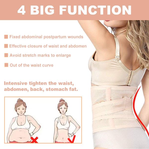 HIDARLING Postpartum Support Recovery Belly Belt Body Shaper Corset Belt with High Elastic for Women and Maternity Recovering from Birth, Waist Trainer Belts (S, Black) - Image 2