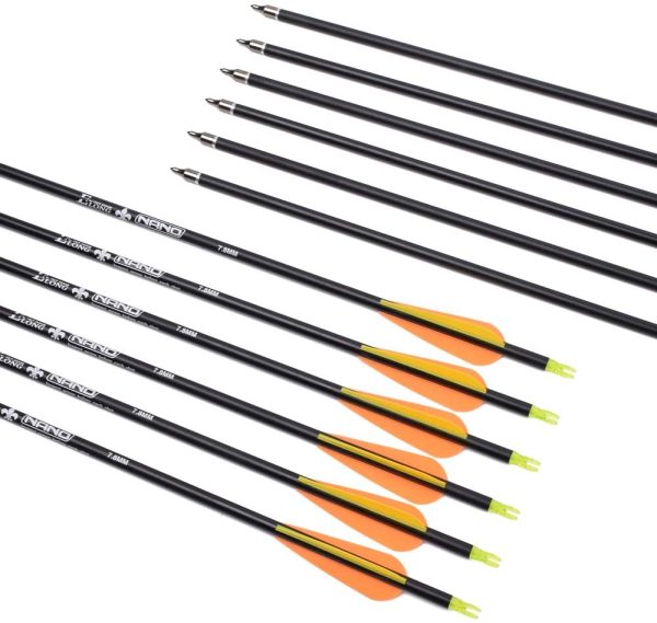 Carbon Arrow Hunting Arrows with 100 Grain Removable Tips for Archery Compound & Recurve & Traditional Bow Practice Shooting (Pack of 12) - Image 3