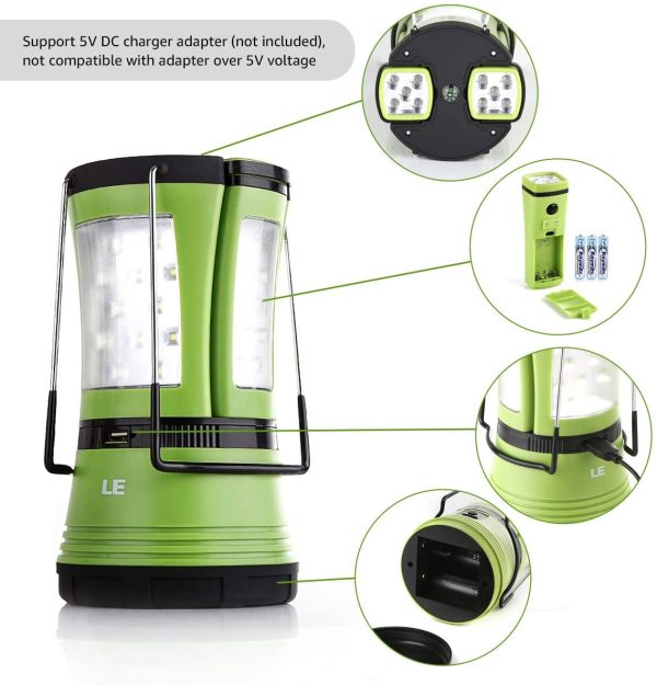 LE LED Camping Lantern with 2 Detachable Torches, USB Rechargeable and Battery Operated, 600 Lumen Tent Light, Outdoor Searchlight for Emergency, Hiking, Fishing, Power Cuts and More - Image 7