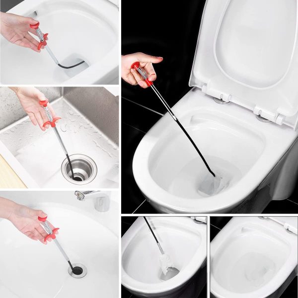 Drain Unblocker Spring Pipe Dredging Tool 3Pcs Sink Unblocker Tool Plug Unblocker Drain Hair Clog Remover Reusable Drain Cleaning Brush for Kitchen Sink Bathroom Shower - Image 7