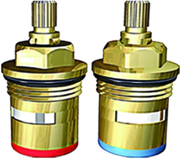 Pair of Ceramic Valves, Brass, 0.75-Inch