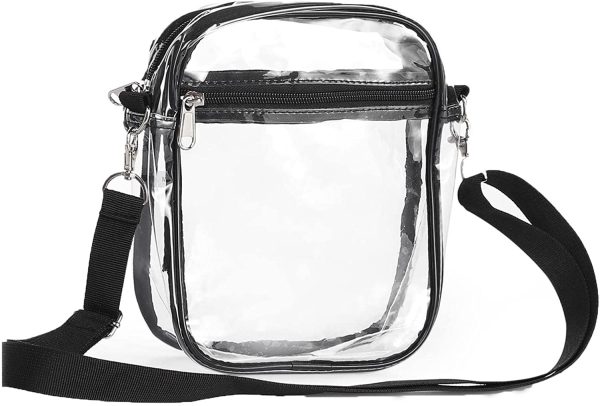 Clear Crossbody Bag, Stadium Approved Clear Purse Messenger Bags Transparent Shoulder Bag for Concerts Sports Events Festival