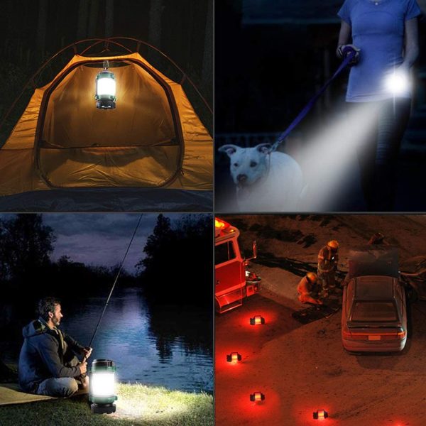 Rechargeable Torch LED Camping Lantern 4000mAh Multiple 6 Modes Emergency Lantern Camping Lamp Spotlight Searchlight Flashlight Outdoor Indoor