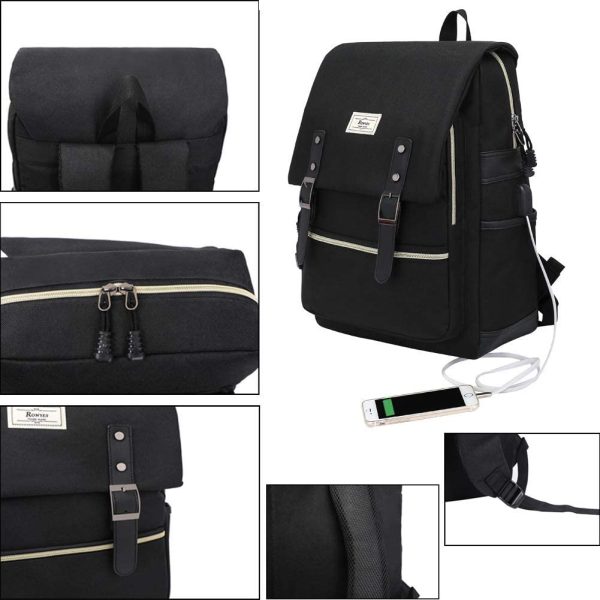 College Bag Fits up to 15.6???? Laptop Casual Rucksack Waterproof School Backpack Daypacks with USB Unisex - Image 2