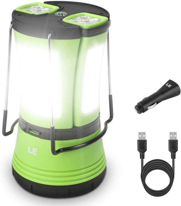 LE LED Camping Lantern with 2 Detachable Torches, USB Rechargeable and Battery Operated, 600 Lumen Tent Light, Outdoor Searchlight for Emergency, Hiking, Fishing, Power Cuts and More - Image 2