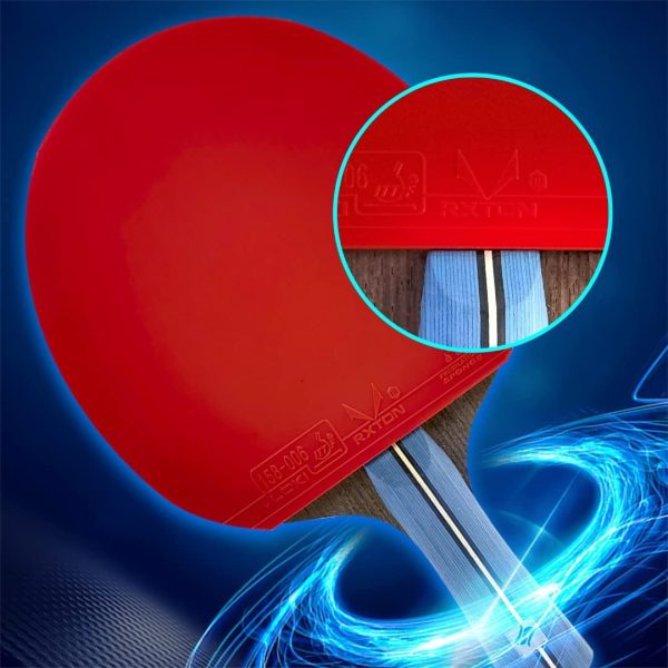 Scorpion Table Tennis Bat, Professional Ping Pong Racket, ITTF Approved Rubber, Stylish Case, 5-Star Carbon, Black/Red - Image 2