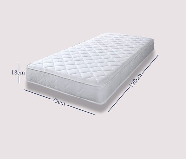 Extreme Comfort Cooltouch Essentials White 18cms Deep Spring Value Mattress, 2ft6 Small Single (2ft6 x 6ft3, 75cm x 190cm) - Image 4